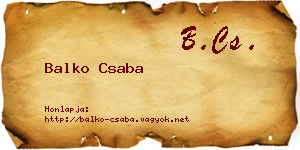 Balko Csaba névjegykártya