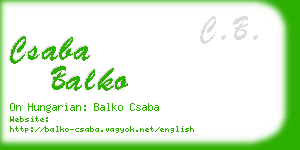 csaba balko business card